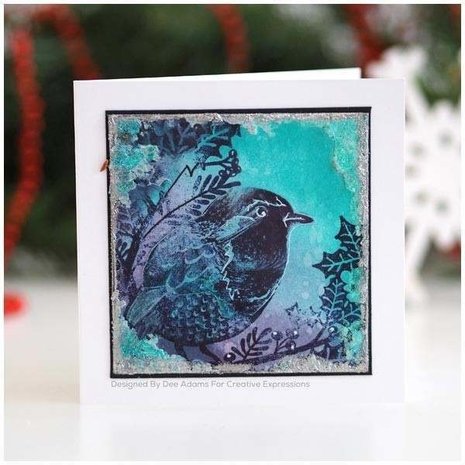 Woodware Singles Robin And Holly Clear Stamp Set (FRS728) Woodware Singles Robin And Holly Clear Stamp Set (FRS728)