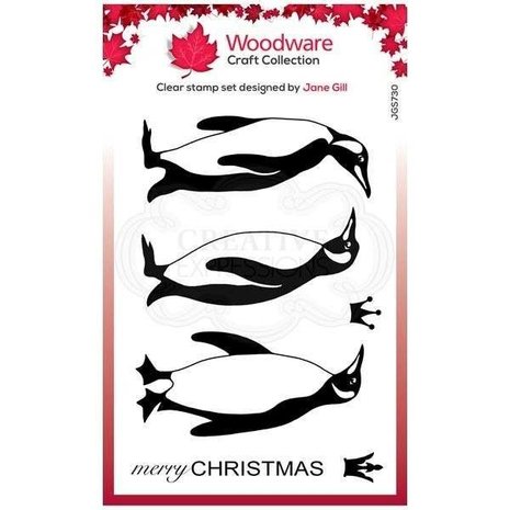 Woodware Singles King Penguins Clear Stamp Set (FRS830)