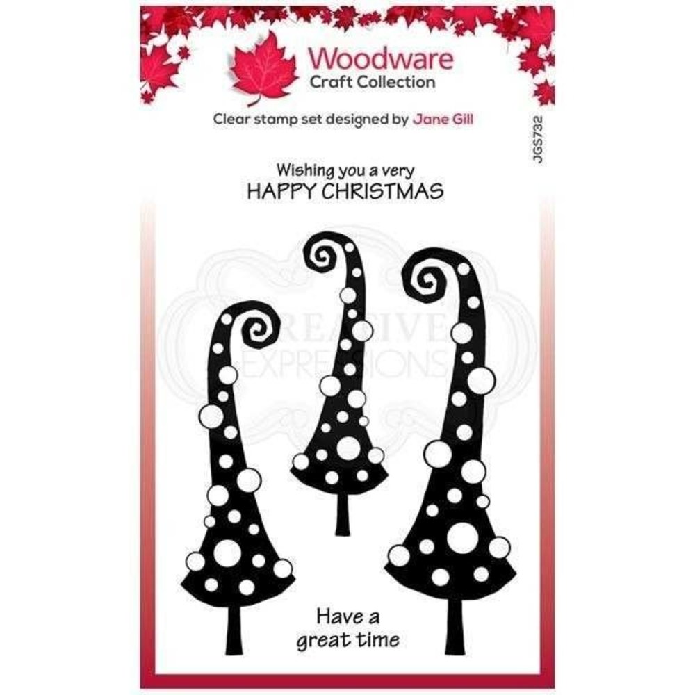 Woodware Singles Curly Christmas Clear Stamp Set (FRS832) Woodware Singles Curly Christmas Clear Stamp Set (FRS832)
