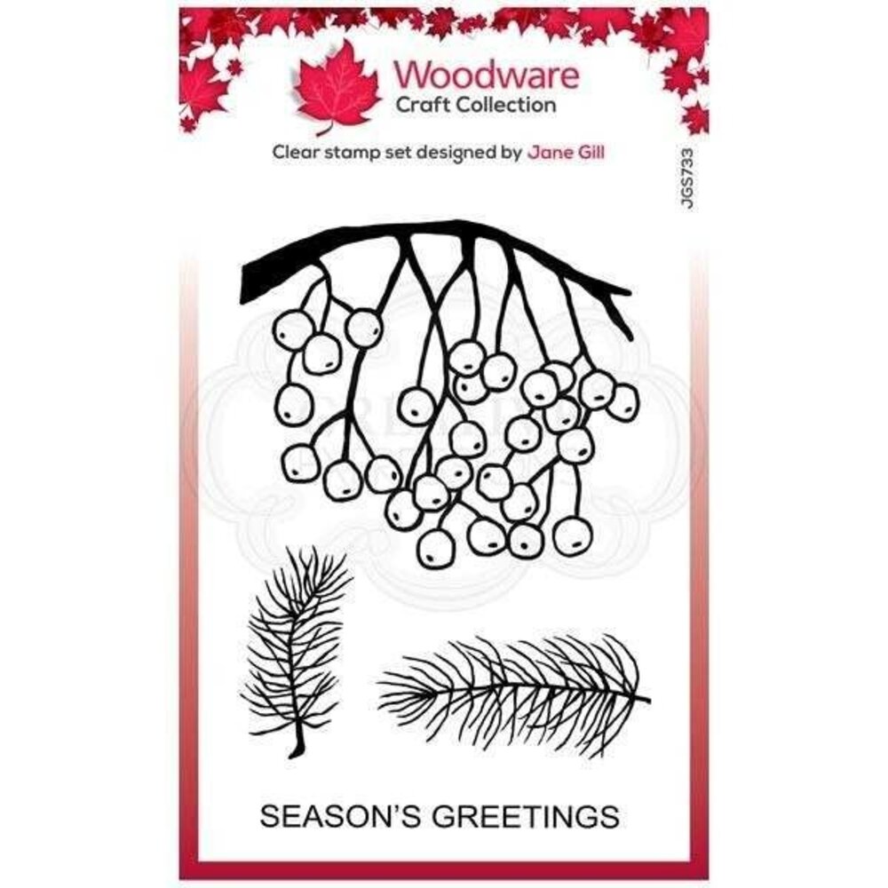 Woodware Singles Festive Hanging Berries Clear Stamp Set (FRS833)