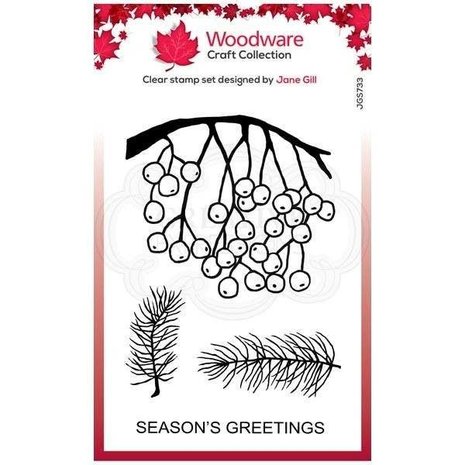 Woodware Singles Festive Hanging Berries Clear Stamp Set (FRS833)