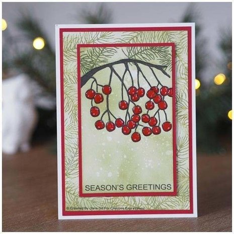 Woodware Singles Festive Hanging Berries Clear Stamp Set (FRS833)