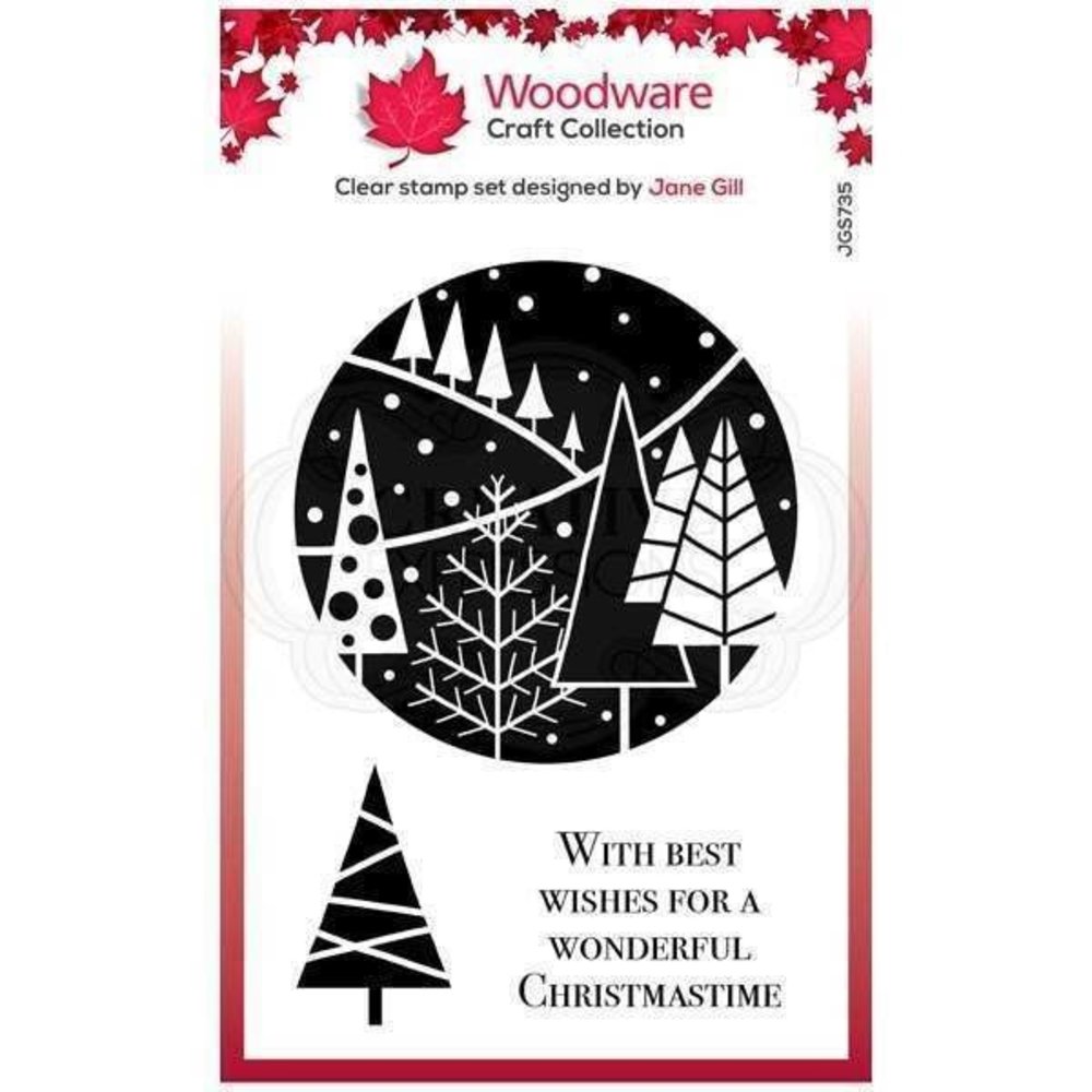 Woodware Singles Festive Circle Clear Stamp Set (FRS735)