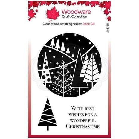 Woodware Singles Festive Circle Clear Stamp Set (FRS735)