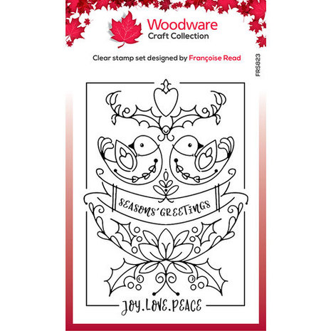 Woodware Singles Two Turtle Doves Clear Stamp Set (FRS823)