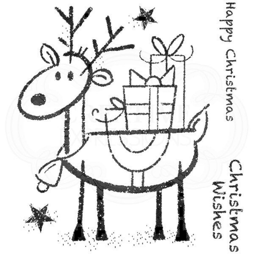 Woodware Singles Rudolp Pressies Clear Stamp Set (FRS081) Woodware Singles Rudolp Pressies Clear Stamp Set (FRS081)