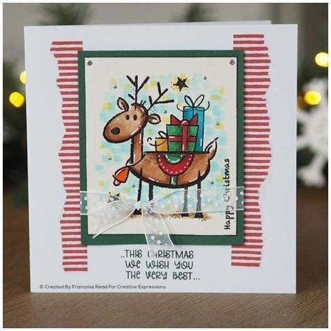 Woodware Singles Rudolp Pressies Clear Stamp Set (FRS081) Woodware Singles Rudolp Pressies Clear Stamp Set (FRS081)