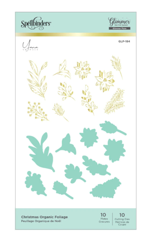 Spellbinders Christmas Organic Foliage Glimmer Hot Foil Plates & Dies (GLP-184)