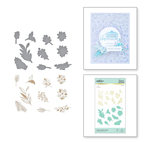 Spellbinders Christmas Organic Foliage Glimmer Hot Foil Plates & Dies (GLP-184)