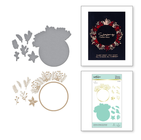 Spellbinders Christmas Foliage Circle Border Glimmer Hot Foil Plates & Dies (GLP-188)