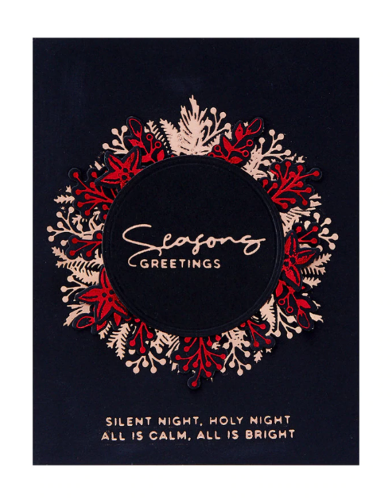 Spellbinders Christmas Foliage Circle Border Glimmer Hot Foil Plates & Dies (GLP-188)