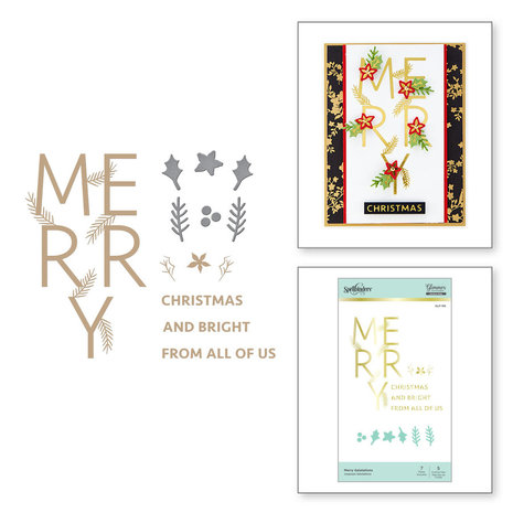 Spellbinders Merry Salutations Glimmer Hot Foil Plates & Dies (GLP-195) Spellbinders Merry Salutations Glimmer Hot Foil Plates & Dies (GLP-195)