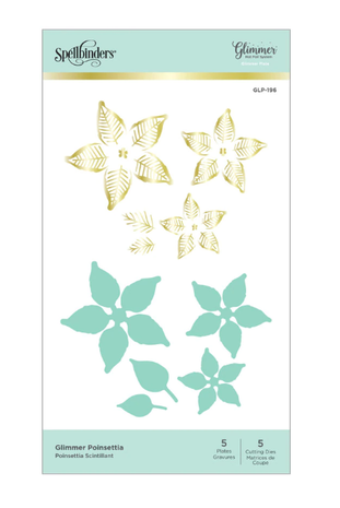 Spellbinders Glimmer Poinsettia Glimmer Hot Foil Plates & Dies (GLP-196) Spellbinders Glimmer Poinsettia Glimmer Hot Foil Plates & Dies (GLP-196)