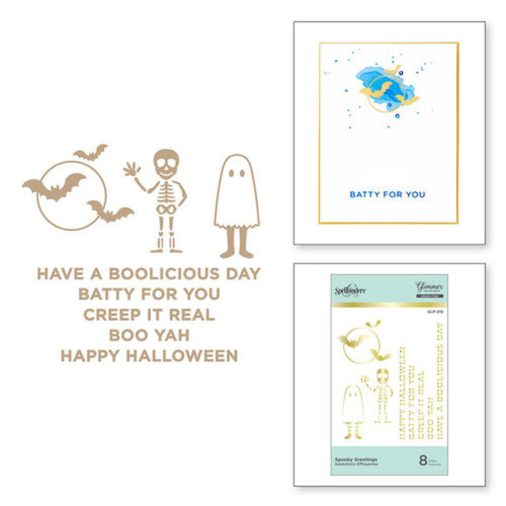 Spellbinders Spooky Greetings Glimmer Hot Foil Plates (GLP-210)