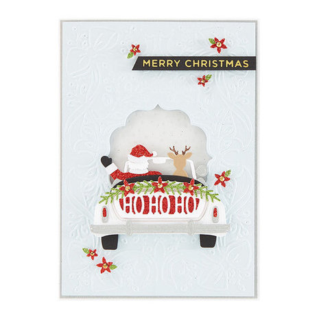 Spellbinders Snijmal Die-Lites Sunday Drive with Santa Etched Dies (S3-401)