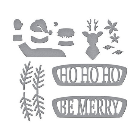 Spellbinders Snijmal Die-Lites Sunday Drive with Santa Etched Dies (S3-401)