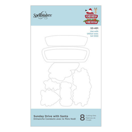 Spellbinders Snijmal Die-Lites Sunday Drive with Santa Etched Dies (S3-401)