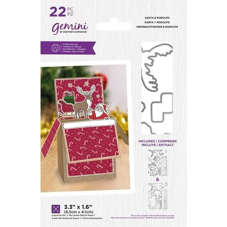 Gemini Santa & Rudolph Stamp & Die (GEM-STD-SANPH) Gemini Santa & Rudolph Stamp & Die (GEM-STD-SANPH)