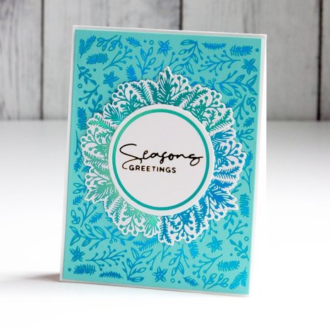 Spellbinders Christmas Foliage Circle Border Glimmer Hot Foil Plates & Dies (GLP-188)