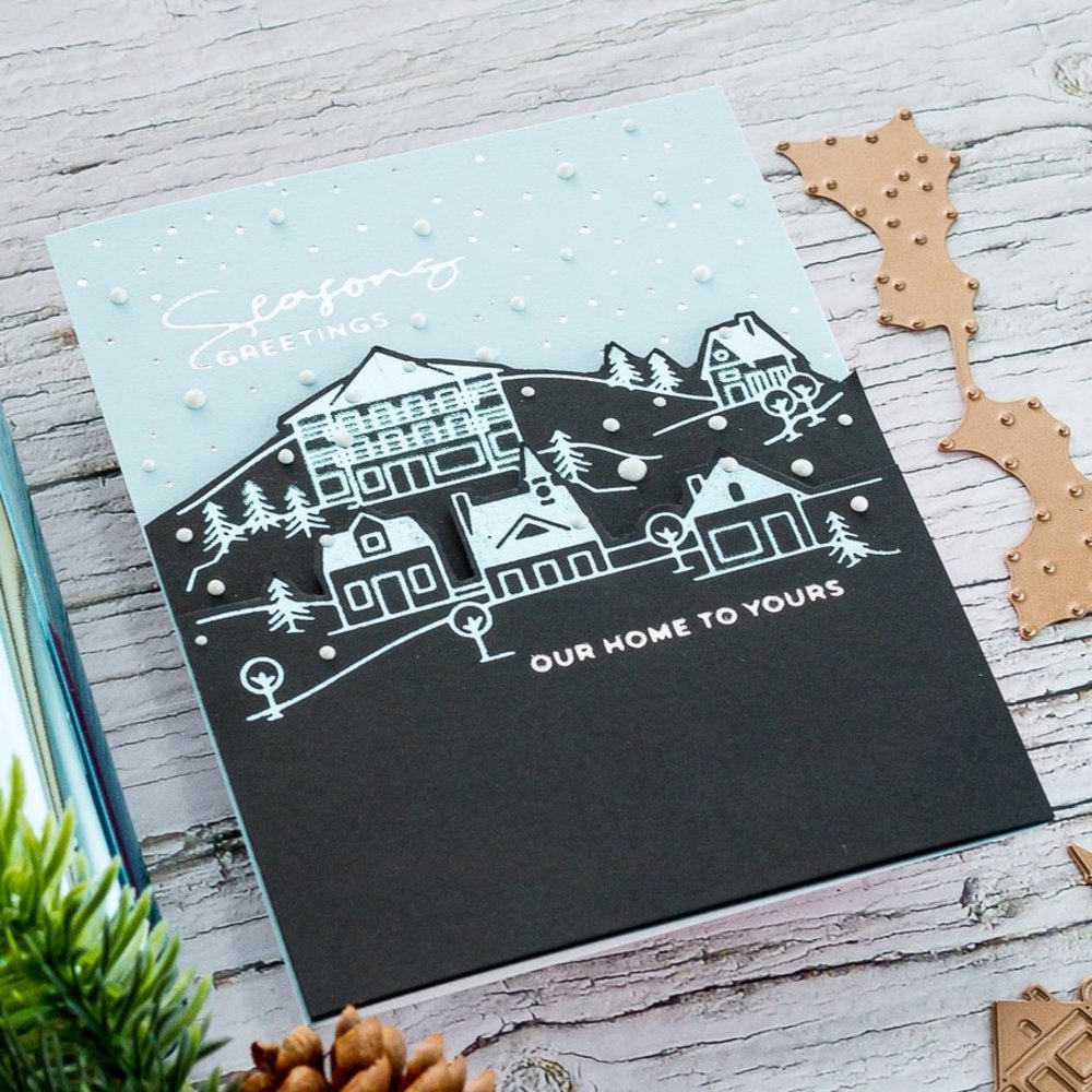 Spellbinders Christmas Foliage Circle Border Glimmer Hot Foil Plates & Dies (GLP-188)