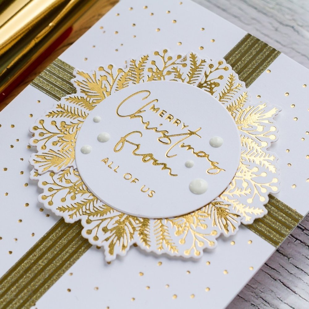 Spellbinders Christmas Foliage Circle Border Glimmer Hot Foil Plates & Dies (GLP-188)