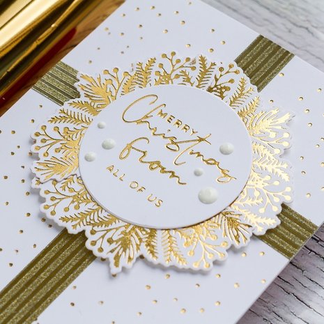 Spellbinders Christmas Foliage Circle Border Glimmer Hot Foil Plates & Dies (GLP-188)