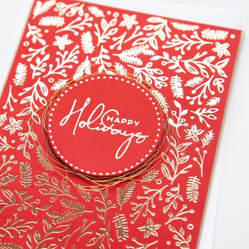 Spellbinders Christmas Foliage Circle Border Glimmer Hot Foil Plates & Dies (GLP-188)