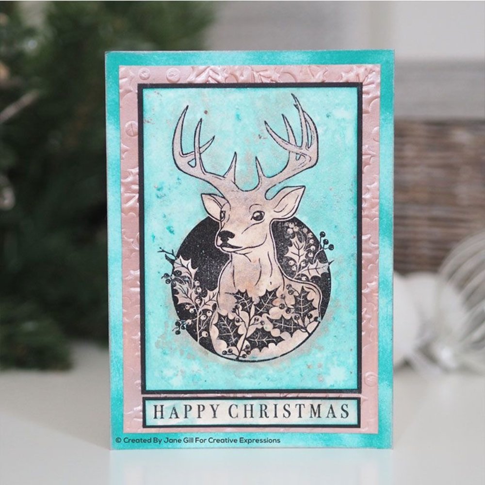 Woodware Singles Circle Deer Clear Stamp Set (JGS731)