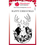 Woodware Singles Circle Deer Clear Stamp Set (JGS731)
