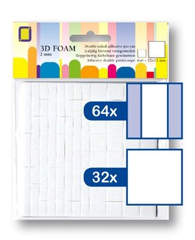 JEJE Produkt 3D Foam Rectangles 12x12 mm & 12x6 mm x 2 mm (3.3132)
