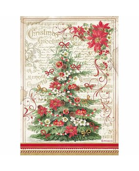 Stamperia Classic Christmas Rice Paper A4 Christmas Greetings Tree (DFSA4476) Stamperia Classic Christmas Rice Paper A4 Christmas Greetings Tree (DFSA4476)