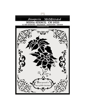 Stamperia Mixed Media Stencil Thick 20x25cm Winter Tales Poinsettia (KSTD053)* Stamperia Mixed Media Stencil Thick 20x25cm Winter Tales Poinsettia (KSTD053)*