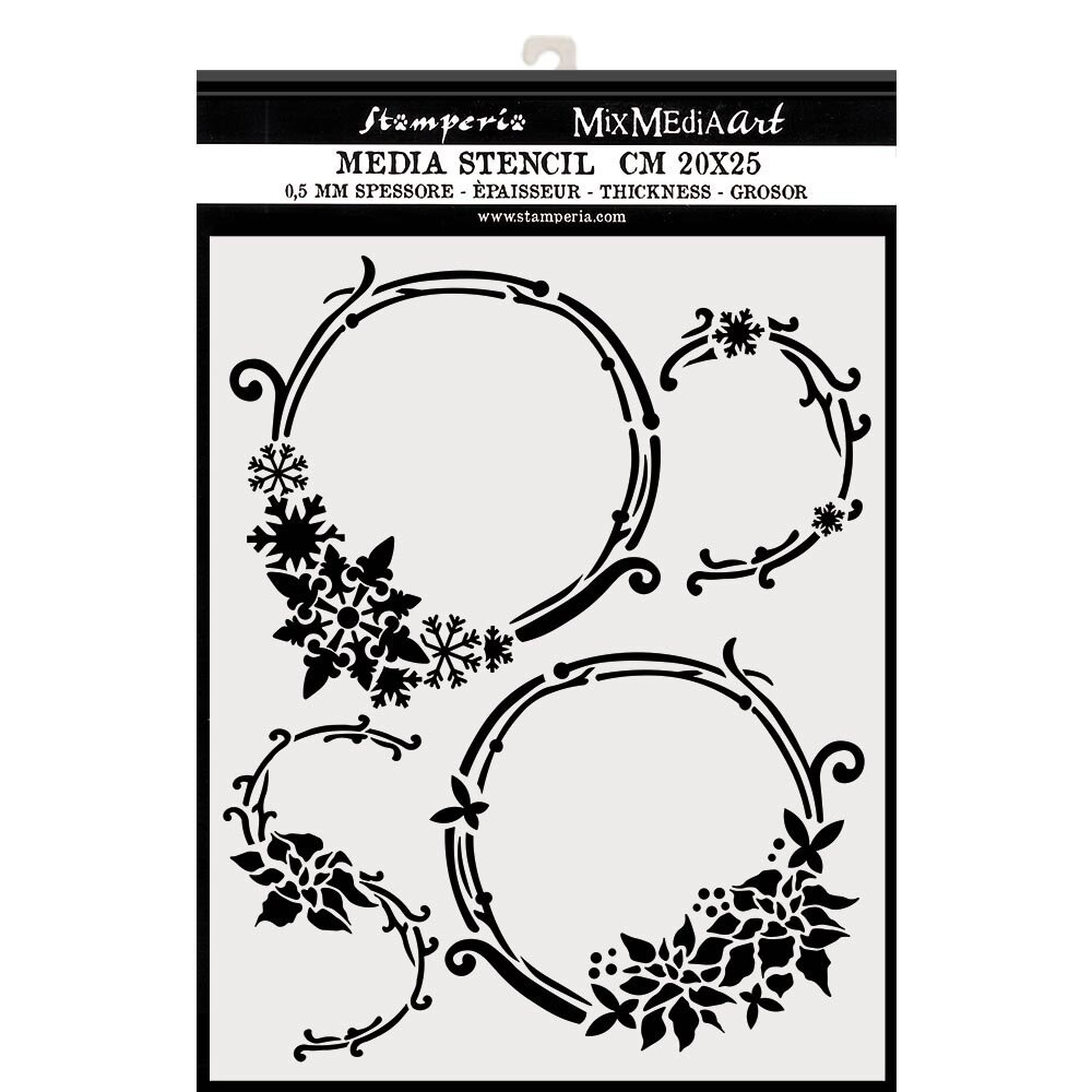 Stamperia Mixed Media Stencil Thick 20x25cm Winter Tales Garlands (KSTD054)