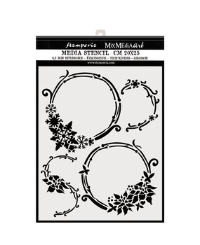 Stamperia Mixed Media Stencil Thick 20x25cm Winter Tales Garlands (KSTD054)*