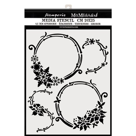 Stamperia Mixed Media Stencil Thick 20x25cm Winter Tales Garlands (KSTD054)