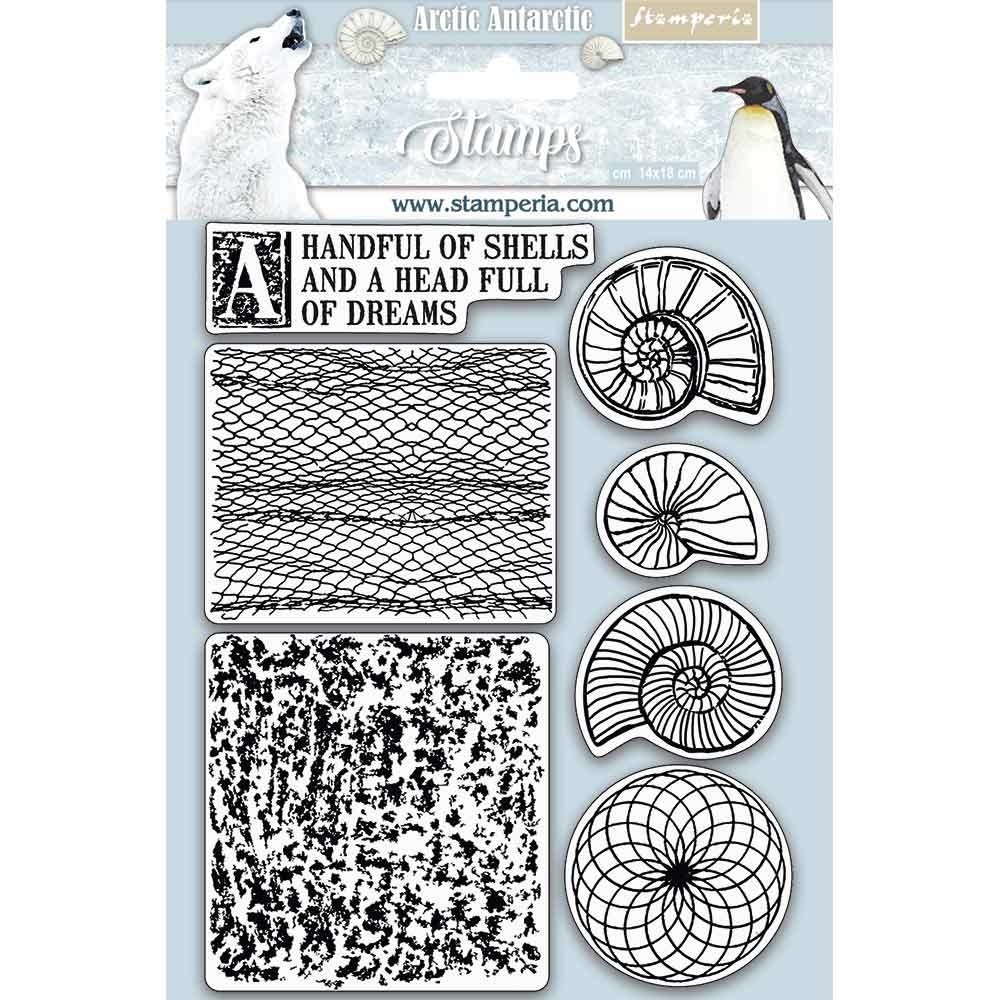 Stamperia Natural Rubber Stamps Arctic Antarctic Shells (WTKCC177)