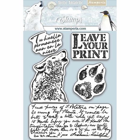 Stamperia Natural Rubber Stamps Arctic Antarctic Leave Your Print (WTKCC178) Stamperia Natural Rubber Stamps Arctic Antarctic Leave Your Print (WTKCC178)