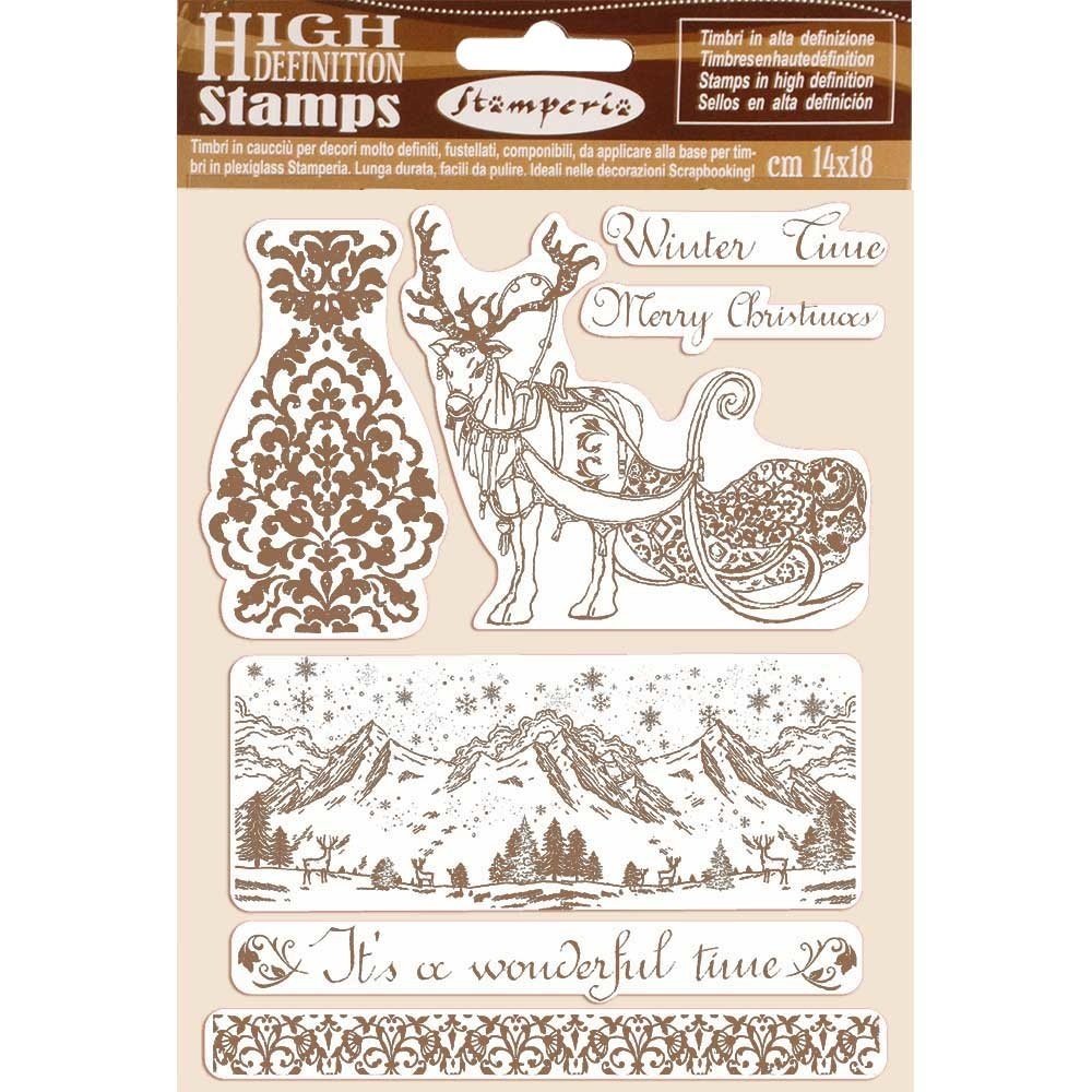 Stamperia Natural Rubber Stamps Winter Time (WTKCC169)