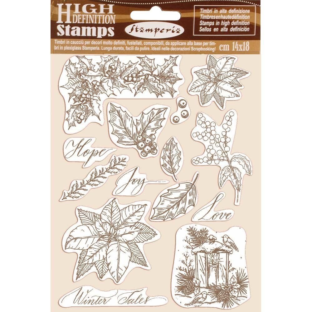 Stamperia Natural Rubber Stamps Poinsettia (WTKCC170)