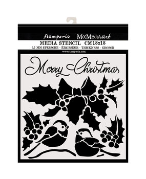 Stamperia Media Stencil Merry Christmas (KSTDQ46)* Stamperia Media Stencil Merry Christmas (KSTDQ46)*