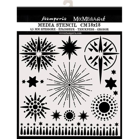 Stamperia Media Stencil Stars (KSTDQ50) Stamperia Media Stencil Stars (KSTDQ50)