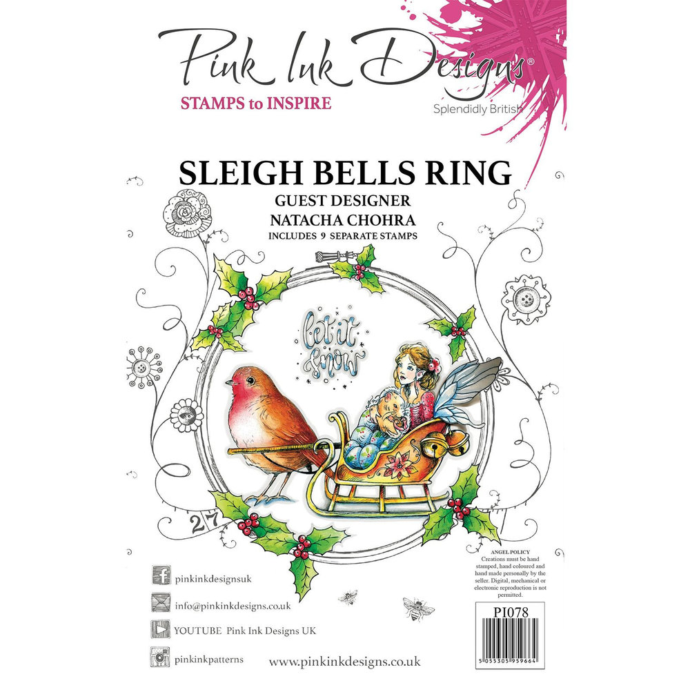 Pink Ink Designs Sleigh Bells Ring A5 Clear Stamp Set (PI078) Pink Ink Designs Sleigh Bells Ring A5 Clear Stamp Set (PI078)