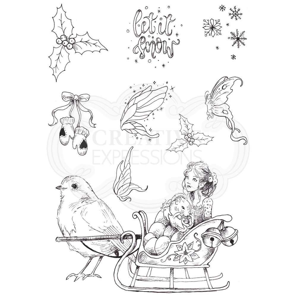 Pink Ink Designs Sleigh Bells Ring A5 Clear Stamp Set (PI078) Pink Ink Designs Sleigh Bells Ring A5 Clear Stamp Set (PI078)