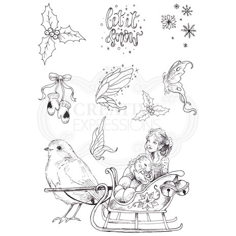 Pink Ink Designs Sleigh Bells Ring A5 Clear Stamp Set (PI078) Pink Ink Designs Sleigh Bells Ring A5 Clear Stamp Set (PI078)