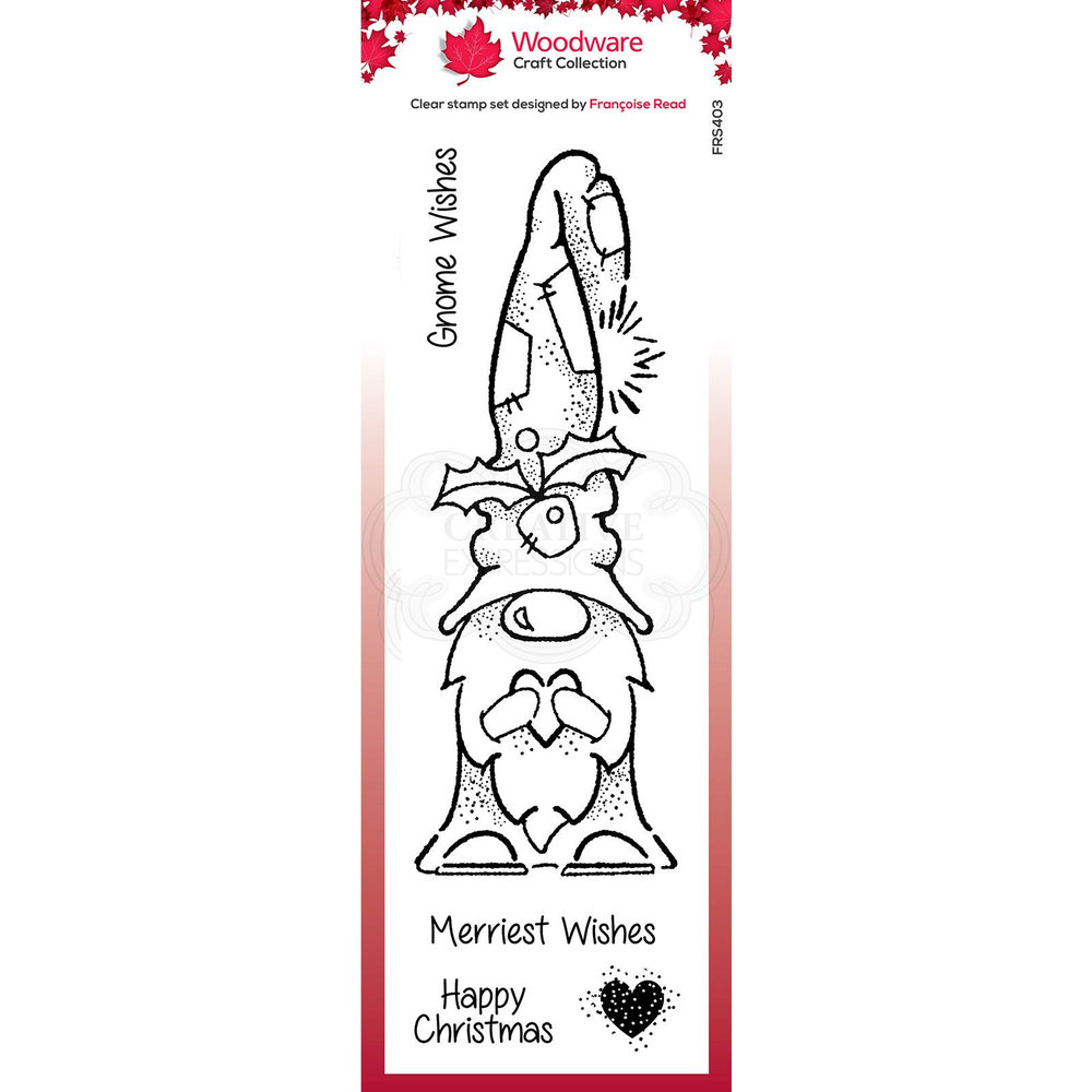Woodware Singles Gnome Wishes Clear Stamp Set (FRS403)