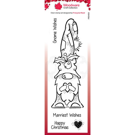 Woodware Singles Gnome Wishes Clear Stamp Set (FRS403)