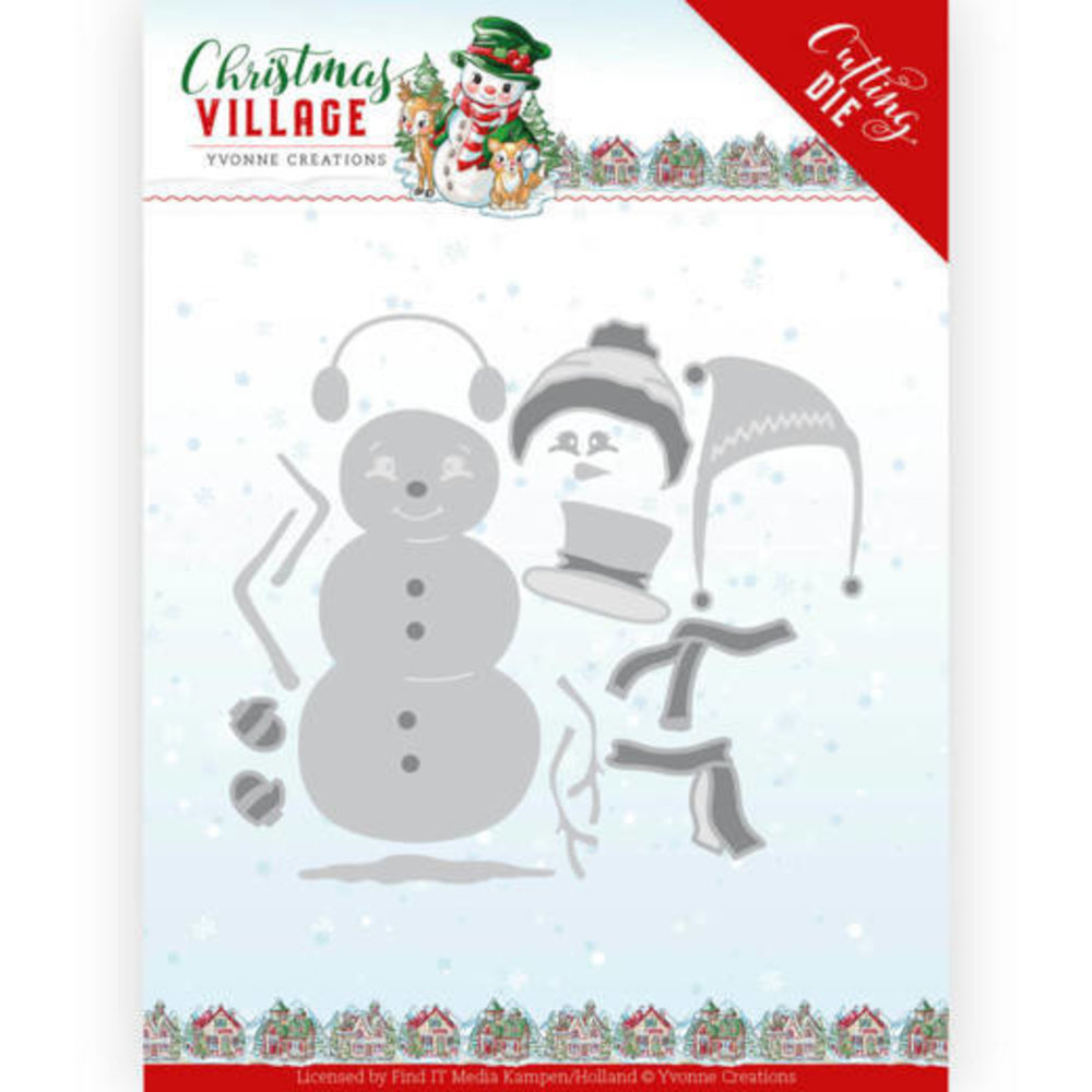 Yvonne Creations Christmas Village Build Up Snowman Die (YCD10208) Yvonne Creations Christmas Village Build Up Snowman Die (YCD10208)