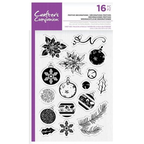 Crafter's Companion Festive Decorations Clear Stamps (CC-STP-FED) Crafter's Companion Festive Decorations Clear Stamps (CC-STP-FED)
