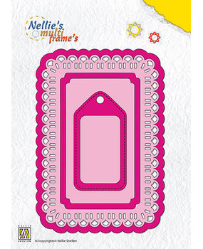 Nellie Snellen Multi Frame Dies Rectangle With Label Christmas Ribbon Weaving (MFD096) Nellie Snellen Multi Frame Dies Rectangle With Label Christmas Ribbon Weaving (MFD096)