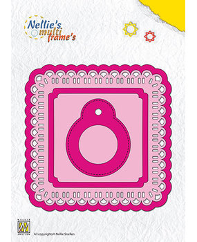 Nellie Snellen Multi Frame Dies Square With Label Christmas Ribbon Weaving (MFD097)* Nellie Snellen Multi Frame Dies Square With Label Christmas Ribbon Weaving (MFD097)*
